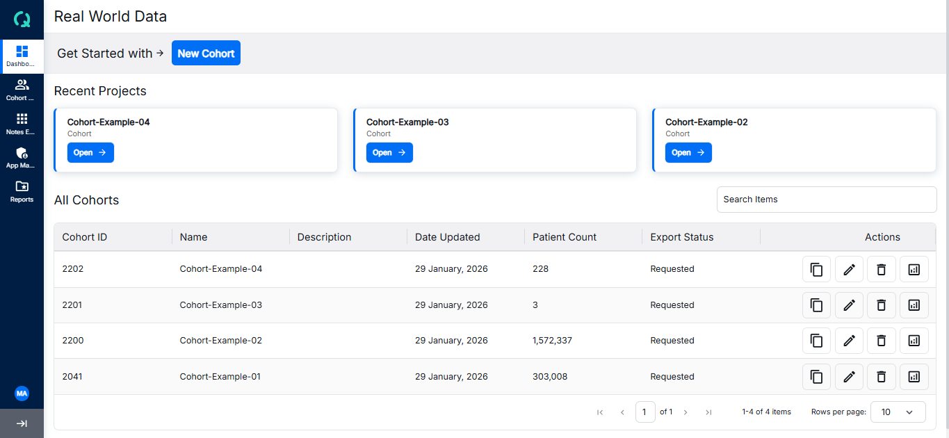 Dashboard main page