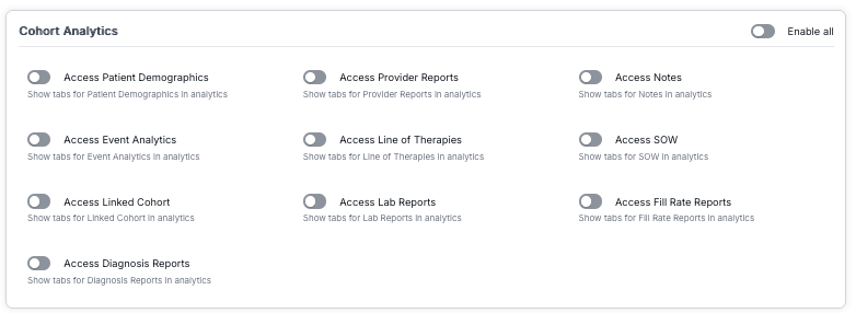 Cohort Analytics Configuration