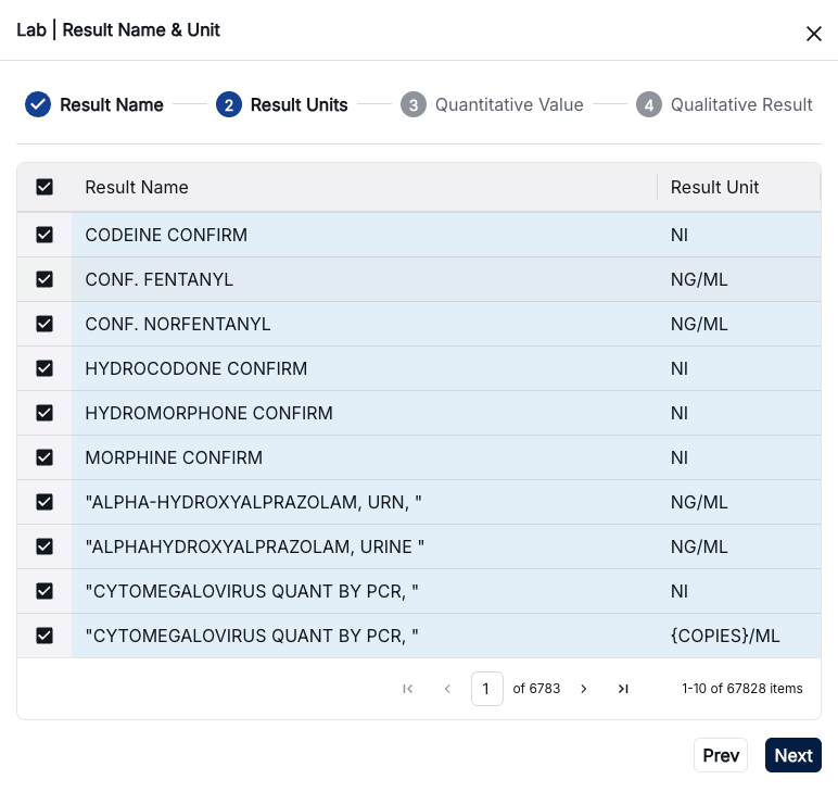 Laboratory criteria configuration interface