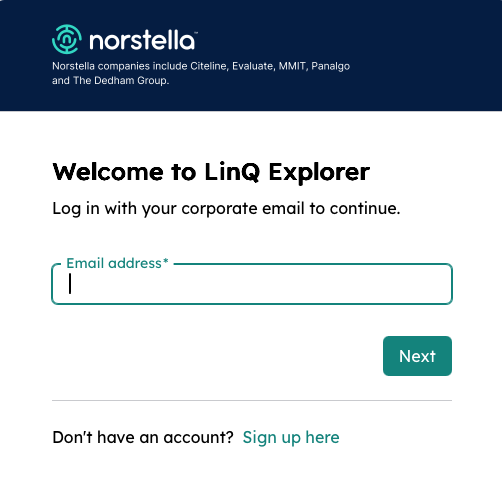 Login page