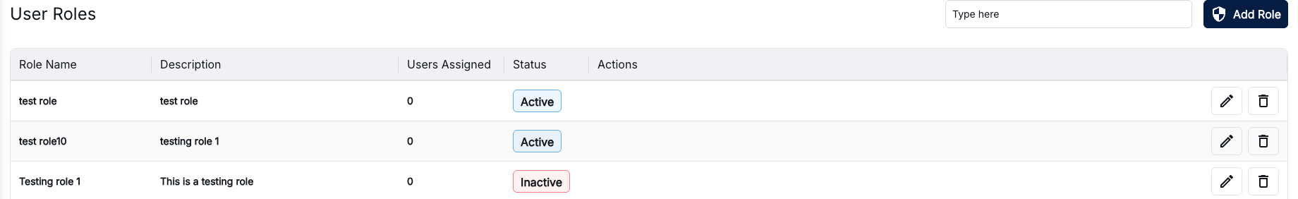 Roles Interface